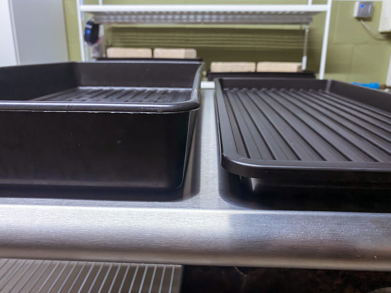Two different trays for growing microgreens