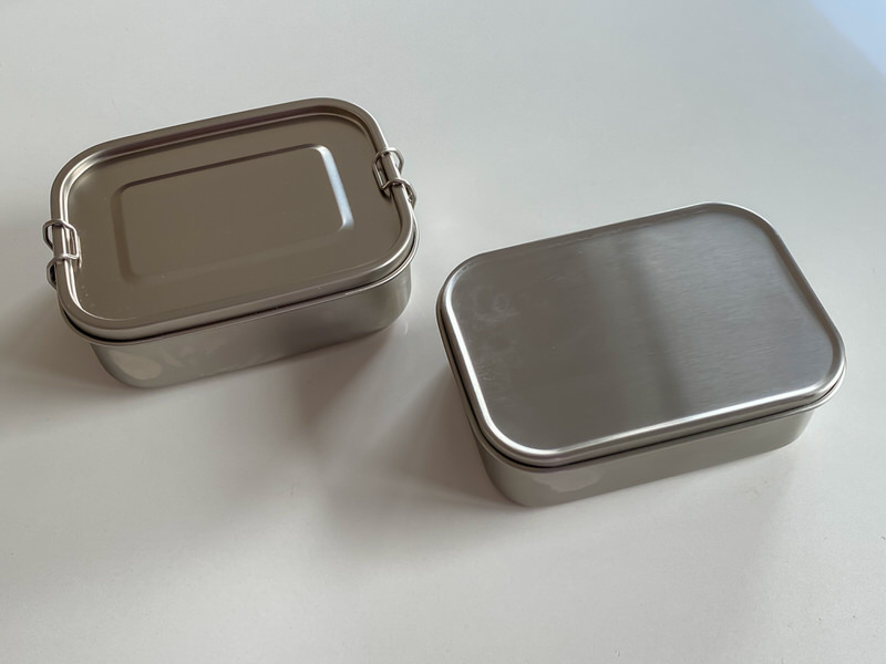 Two stainless steel boxes